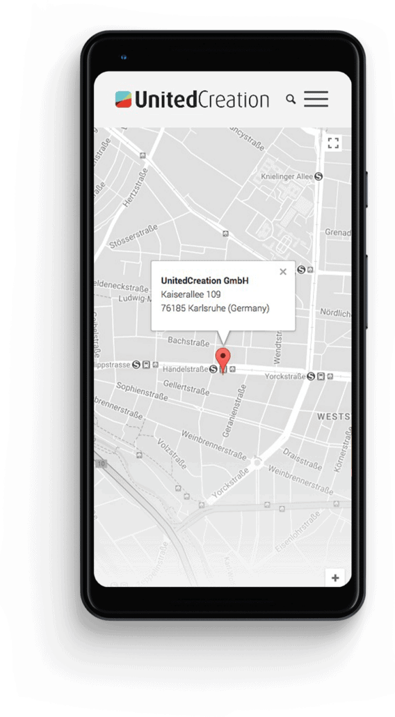 UnitedCreation Mobile Google Maps@2x - Bärenstark - Advertising Agency from Karlsruhe Mühlburg