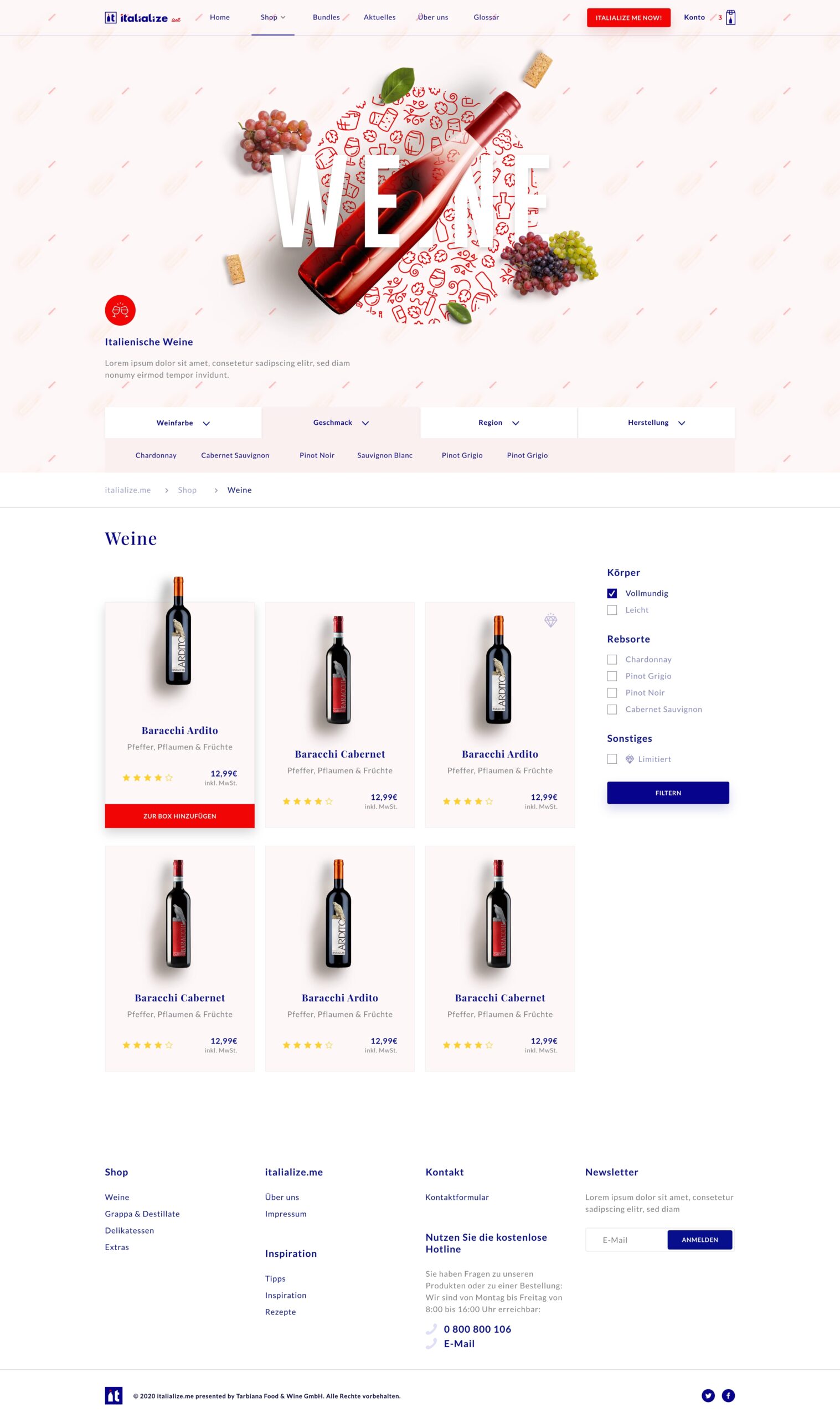 Category Wine Branding the Italian Wine & Delicacies Web Shop italialize.me 