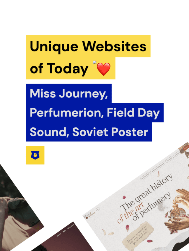 Unique Websites of Today: Miss Journey, Perfumerion & more